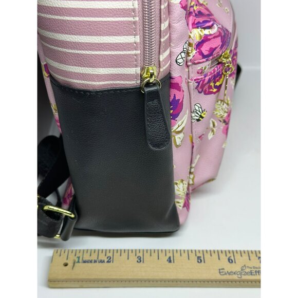 Betsey-Johnson Pink Floral Backpack & Lunch Bag Set – Bee Purple Rose AOP Print - Picture 6 of 10